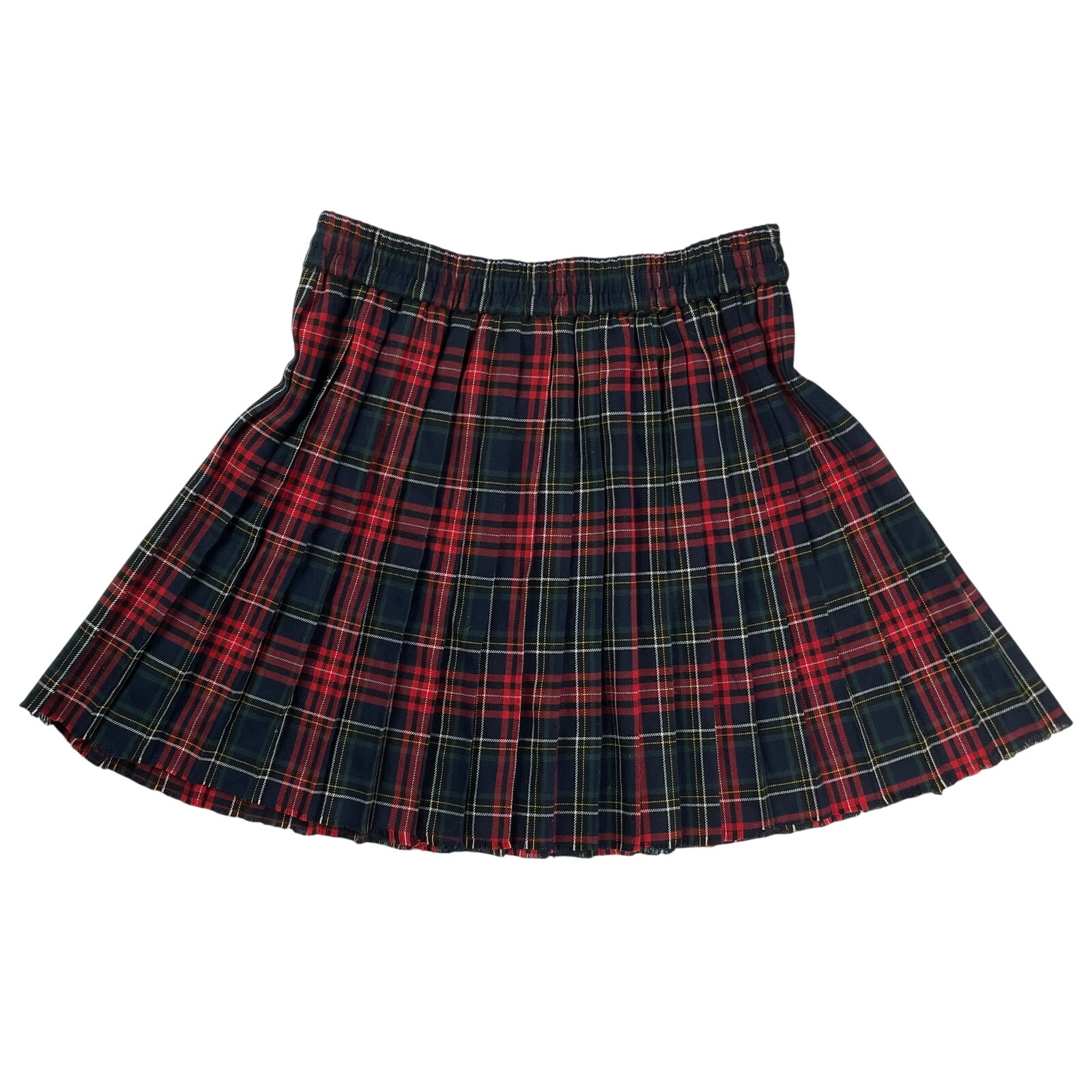 Vtg Y2k 00's Plaid Green Pleated School Girl Mini Skirt Size S